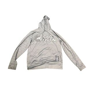 Echo Function | Graphic Print Lightweight heather gray Hoodie Sweatshirt size s